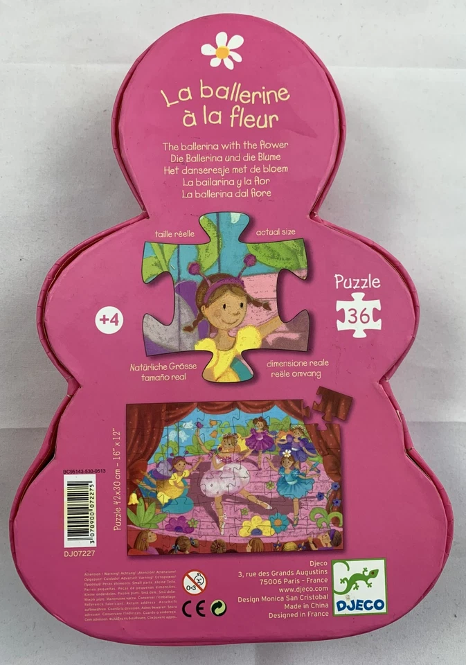 Djeco Puzzle Die Ballerina und die Blume 36 Teile Kinderpuzzle Vollständig 4+ - Bild 3 von 4