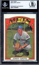 Jerry Grote Beckett BAS Vintage Signed 1972 Topps Hi Number Autograph