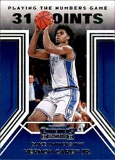 2020-21 Contenders Draft Picks Playing the Numbers Game #26 Vernon Carey Jr.