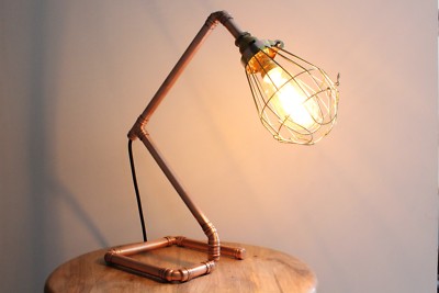 Copper Pipe Light Edison Bulb Table Lamp Men's Gift Wedding  Anniversary