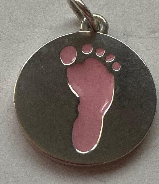 James Avery Sterling Silver Enamel Baby Girl Footprint Charm eBay