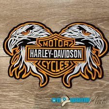 XL Harley-Davidson Orange Wings Iron-On Patch