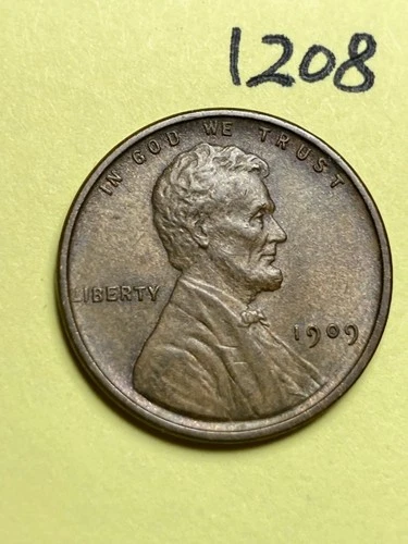 1909-VDB LINCOLN WHEAT CENT, VERY HIGH GRADE!, XF-AU #1208