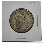 Terrific 1853P Philadelphia Seated Liberty Half Dollar Silver Coin Rays Arrows