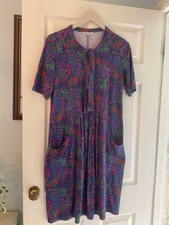 David Nieper Lucy Floral Print Tie Neck Stretch Jersey Midi Dress - Size 12