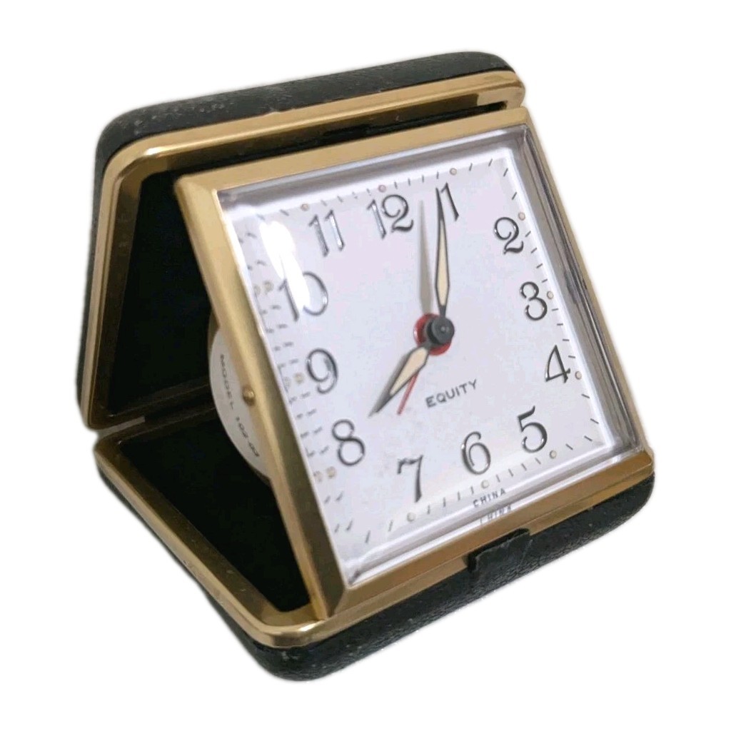 Vtg Equity Travel Alarm Clock Model 102-03 w/ Box & Instructions EUC