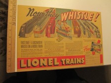 newspaper ad 1935 LIONEL toy train playset free catalog premium NOW WHISTLE