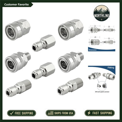#ad Durable 3 8 Inch Quick Connect Pressure Washer Adapter Set – 8 Pieces Included $43.69