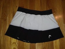 Ladies HEAD Black White Activewear Tennis Golf Pleated Skirt Skort Size Medium