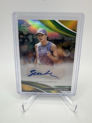 2025 Topps Chrome Tennis Iga Swiatek Auto /50 Gold Poland #CA-ISK