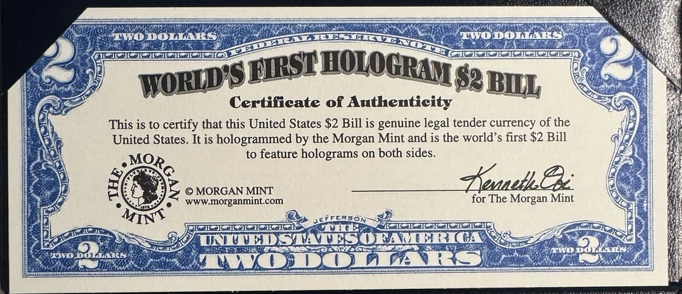 Billete de 2 dólares primer holograma del mundo usado buen estado Foto 2 de 4