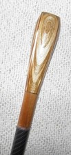 Vintage Rolls-Royce Walking Stick / Cane - Wood Marquetry Top With Inlaid Plaque