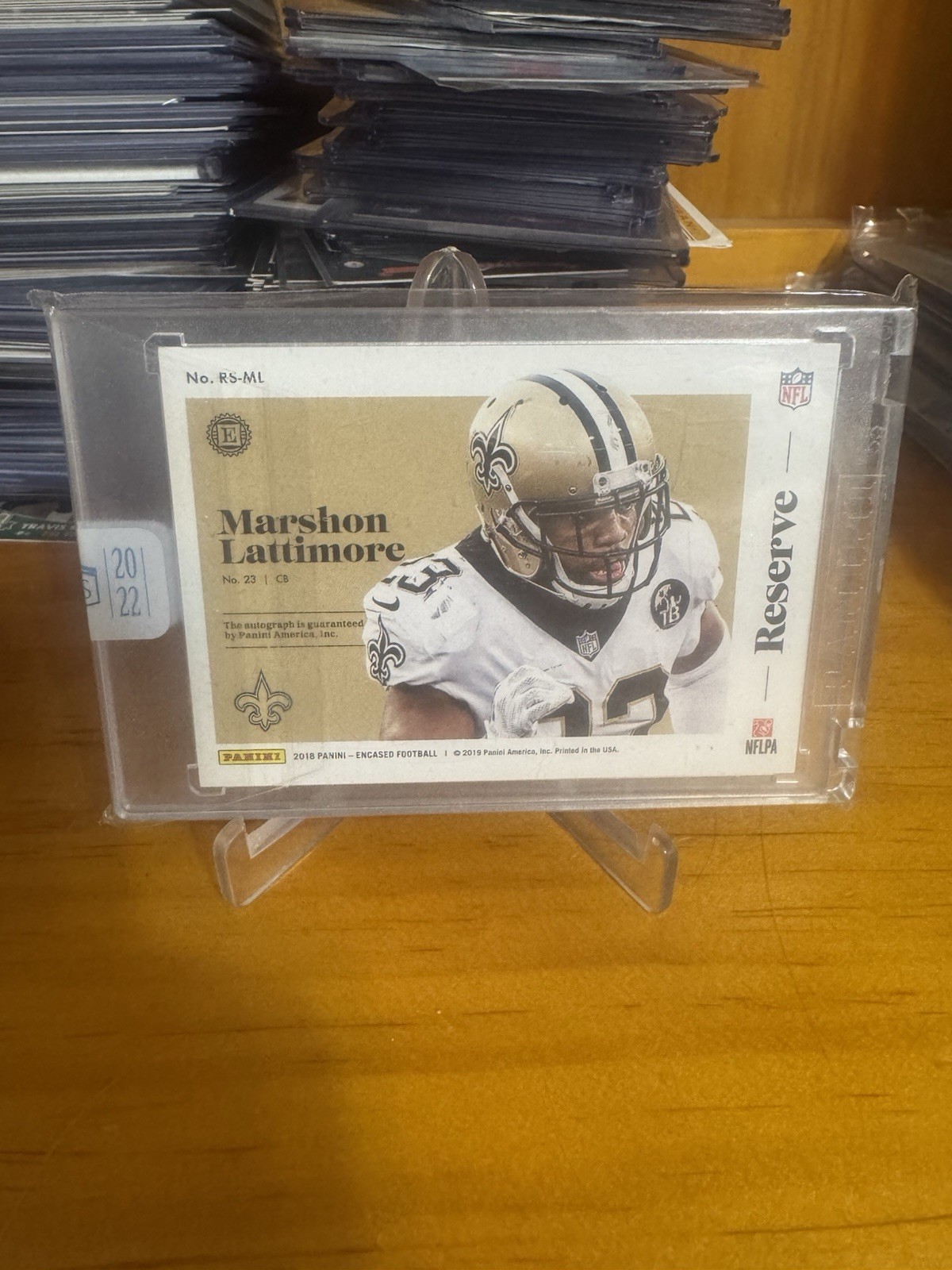 2018 Panini Encased - Reserve Signatures Marshon Lattimore #RS-ML Auto 1/1 view 2