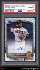 2025 Bowman Chrome Mega Box Prospect Leo De Vries ROOKIE AUTO PSA 10 Padres