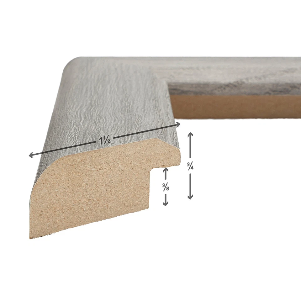 Marco de fotos 24x30, madera de granero gris, decoración de pared rústica serie Arthur, 1 1/2 pulgada... Foto 4 de 4