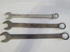 Rare Vintage 1940s Duro-chrome 3 Piece Combination Wrench Set 916-1116 Usa