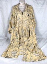 Victorian Classics Cotton Nightgown Robe Peignoir Butter Yellow Floral XLarge
