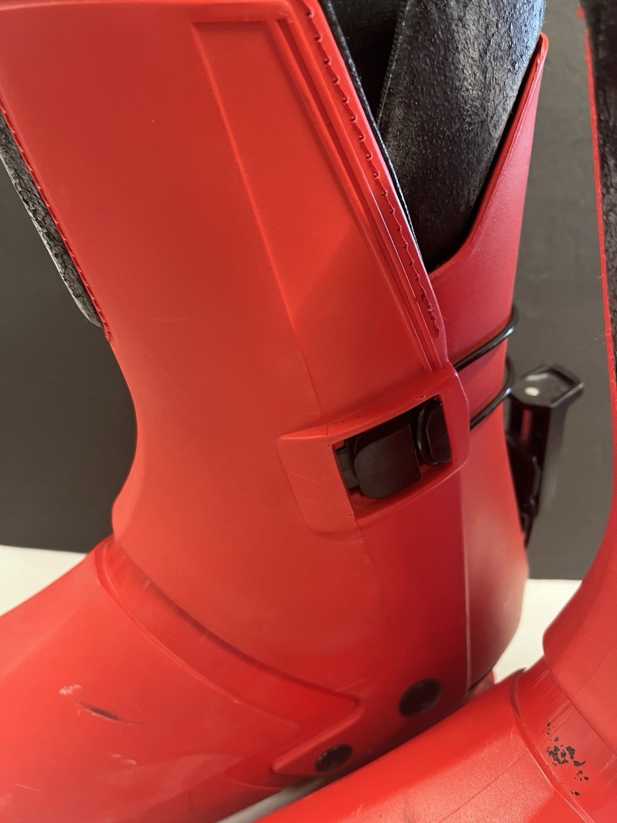 Vintage Salomon SX80 Snow Ski Boots 355 Red Made In France Rear