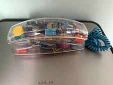 Conairphone SW206 Clear/Blue Transparent Corded Telephone, 1-Line, Ringer