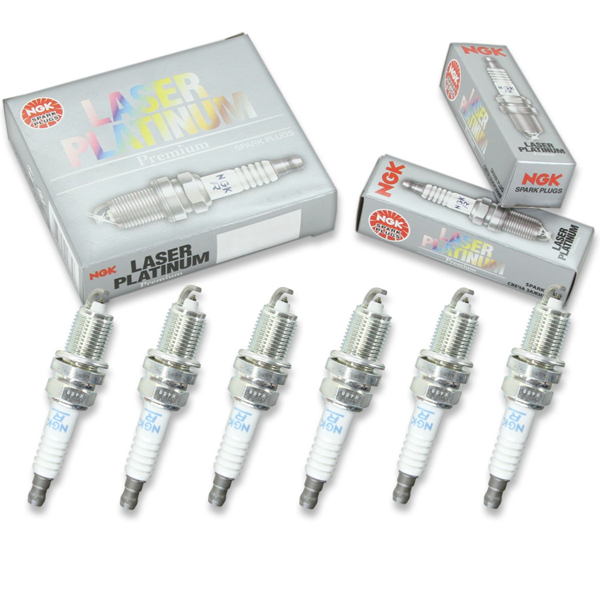 6 pcs NGK Laser Platinum Spark Plugs for 1997-1998 Dodge B1500 3.9L V6 - sw