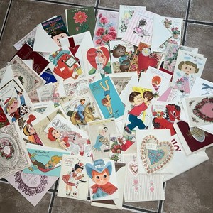 Huge Lot Of Vintagr Greeting Cards UNUSED w/ Envelopes Ephemera Valentines