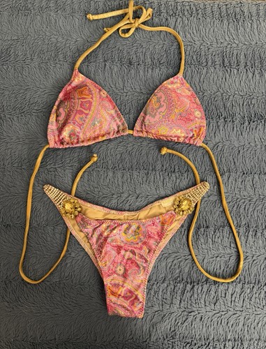 Pink Paisley Ravish Sands Competition Posing Suit Size XS-S