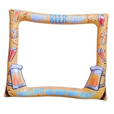 Beer Themed Happy Birthday Inflatable Selfie Photo Frame Props for Pictures 