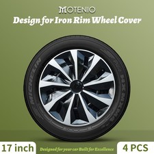 Set Of 4 17 Inch Hub Caps For Iron R17 Wheels Wheel Rim Cover Black White