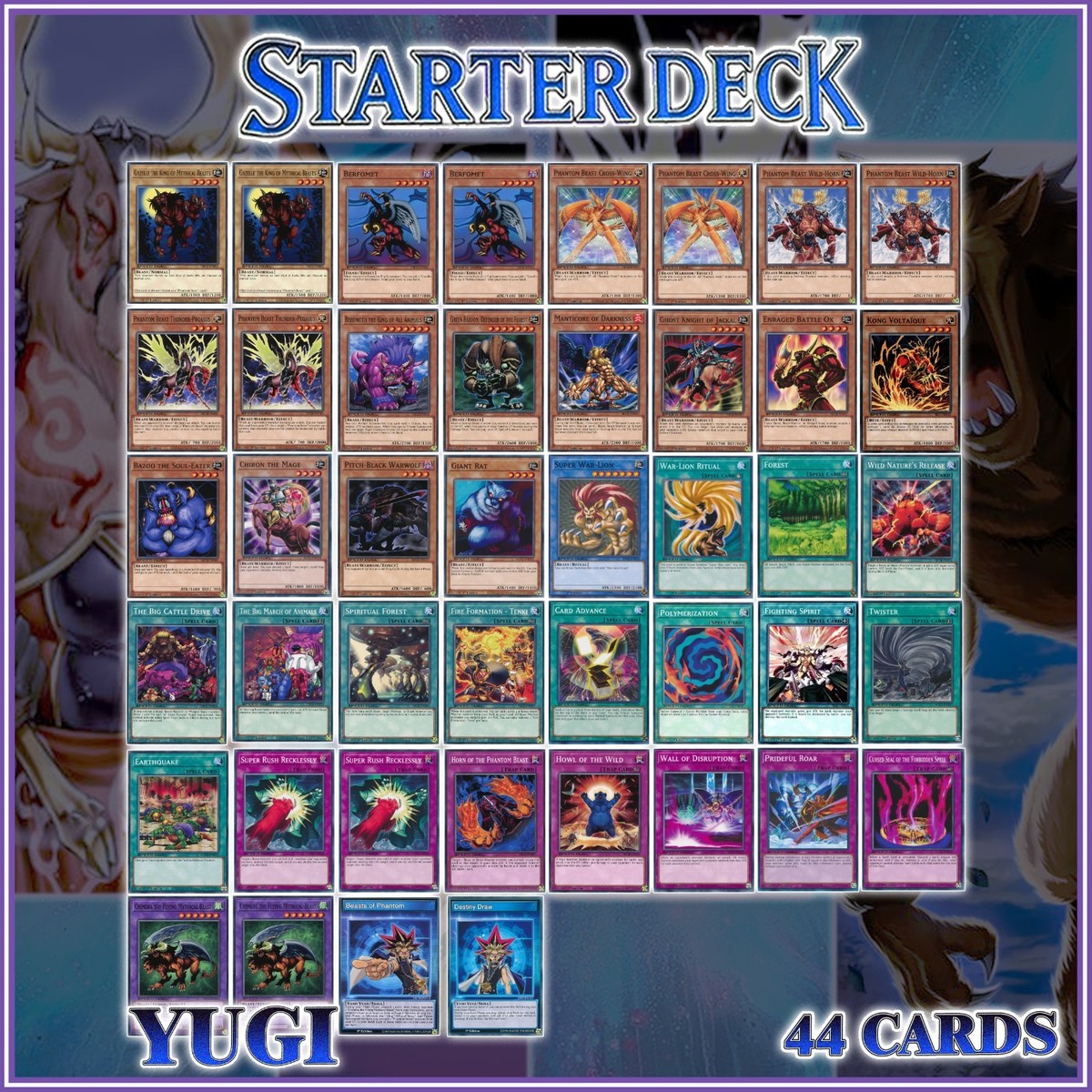 YUGI PHANTOM BEAST STARTER DECK 44 | Chimera Fusion Poly Duelist Kingdom  YuGiOh | eBay