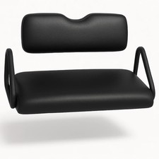 E-Z-Go TXT Golf Cart Staple-On Vinyl Seat Cover Front Bench Tan / Black
