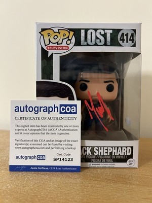 Jack Shephard 414 Lost Funko Pop Vinyl Figur signiert von Matthew Fox mit ACOA