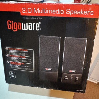 Gigaware 2.0 Multimedia Speakers Computer Model 4000337 with power cord