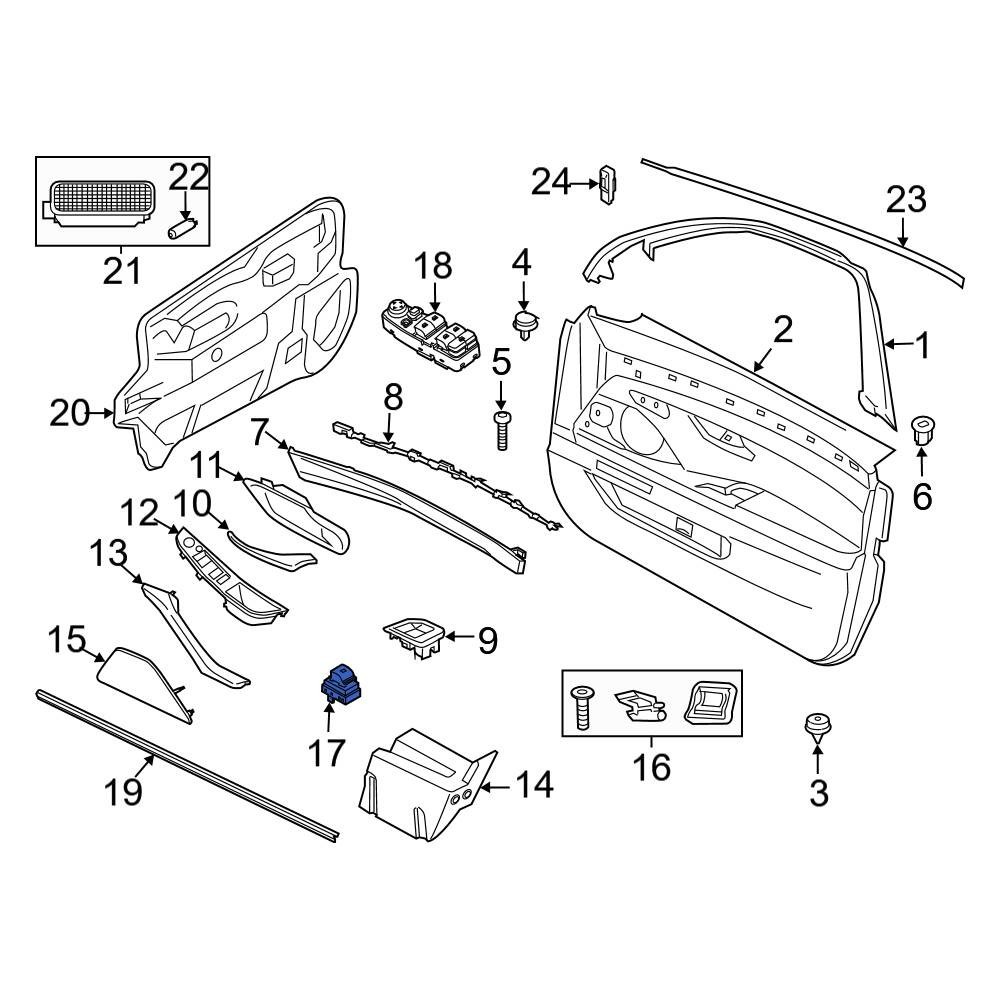 BMW i8 2014-2020 FRONT+RIGHT Window switch