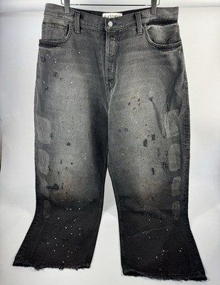 Satoshi Nakamoto - Washed Black Baggy Moto Jeans Gr: 36