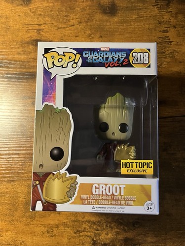 Funko Pop! Marvel Guardians Vol 2 #208 Groot Hot Topic Exclusive Vinyl Figure