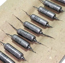 10x K40Y-9 0.01uF 200V PIO Capacitors Paper in Oil - Audio Amp/ Guitar Tone USSR