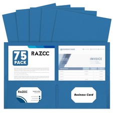 Two Pocket Folders, 75 Pack 2 Pocket Folders Fit Letter Size Paper, Paper Fol...