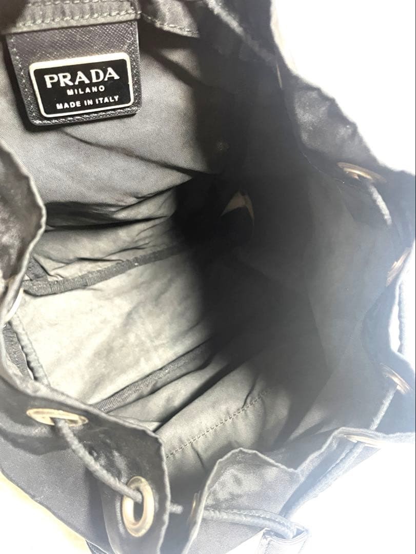 PRADA Mini Backpack Black Triangle Plate Nylon Fr… - image 9