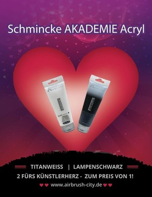 (108,50 /1l) Schmincke 120ml AKADEMIE Acryl color Titanweiss & Lampenschwarz Acr