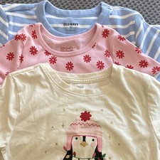 OLD NAVY Cat Jack Holiday Time Girls M 7 8 Shirt Lot 3pc Penguin Winter Tee