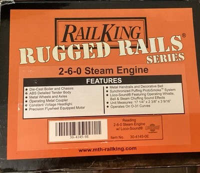 Rail King Rugged Rail Series 2-6-0 Steam Engine 30-41455 Reading 