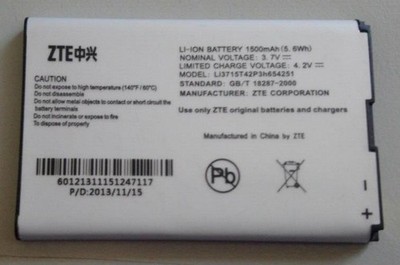 Neu ZTE Li3715T42P3h654251 Akku für ZTE MF65 MF60 MF61 MF62 AC30 AC33 1500mAh