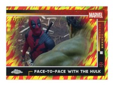 2025 Topps Chrome Deadpool Face-To-Face With Hulk Human Torch Lava Refractor /39