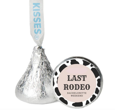 The Last Rodeo Kisses Candy Stickers | 100ct|Glossy|Bachelorette Party Favors |