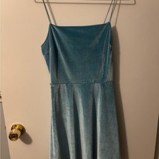 Y2K Urban Outfitters Blue Velvet Dress Women's Size Medium