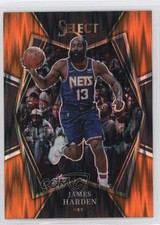 2021-22 Panini Select Premier Level Orange Flash Prizm James Harden #132 10ba
