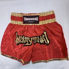 Muay Thai Boxing Shorts Men Women 3XL MMA Red Embroidery Martial Arts Kickboxing