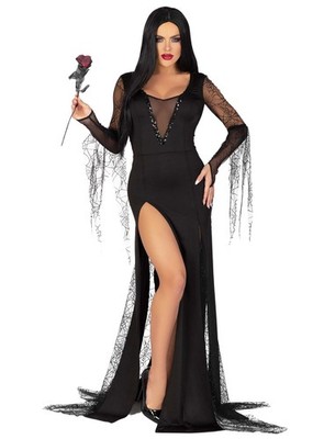 Sexy Morticia Kostüm - Verführerisch düsteres Halloween Kostüm