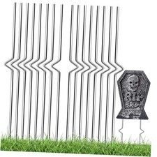 16 Pcs Halloween Metal Tombstone Stakes  13.78'' Heavy Duty Yard Sign 16 Pack