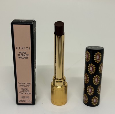 GUCCI Rouge De Beaute Brillant Shine Glow &Care Lipstick JODY WILD MAUVE 714 NIB